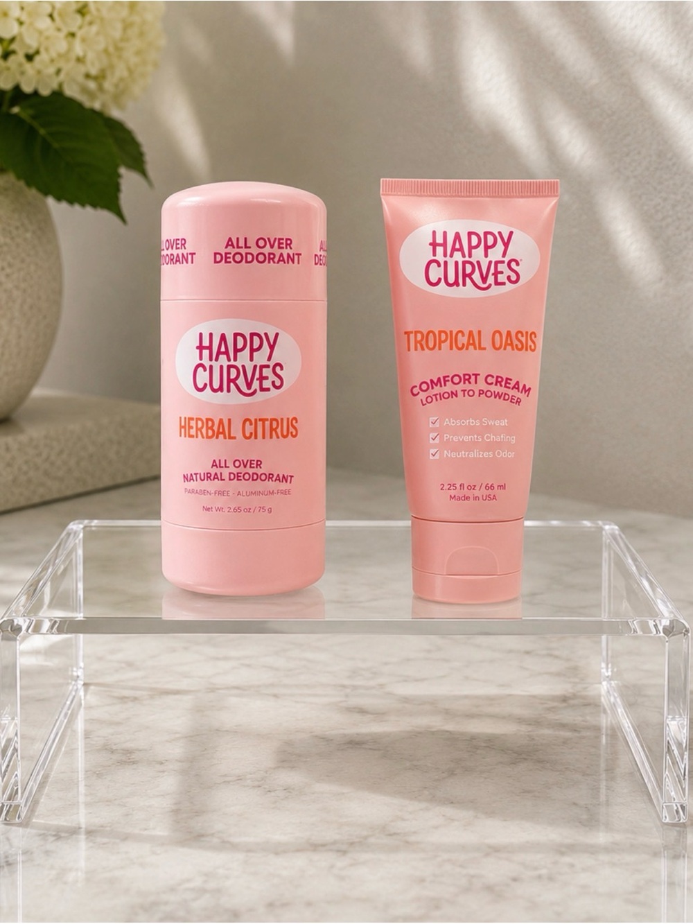 Women’s Herbal Citrus All Over Deodorant & Tropical Oasis Comfort Cream - Pink